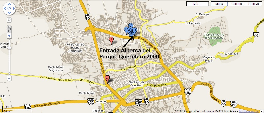 Mapa de ubicación de Alberca del Parque Queretaro 2000